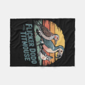 Flicker Dodo Titmouse Funny Retro Bird Liebhaber D Fleecedecke (Vorderseite (Horizontal))
