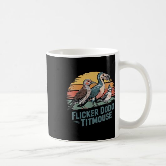 Flicker Dodo Titmouse Funny Retro Bird Liebhaber D Kaffeetasse (Rechts)