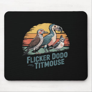 Flicker Dodo Titmouse Funny Retro Bird Liebhaber D Mousepad