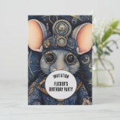 Flicker Squeakleton Steampunk Animal Individuelle  Einladung (Stehend Vorderseite)
