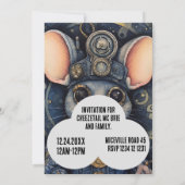 Flicker Squeakleton Steampunk Animal Individuelle  Einladung (Rückseite)