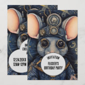Flicker Squeakleton Steampunk Animal Individuelle  Einladung (Vorne/Hinten)