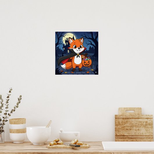 Flicker the Fox - Halloween Vampire Poster (Küche)