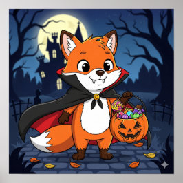 Flicker the Fox - Halloween Vampire Poster