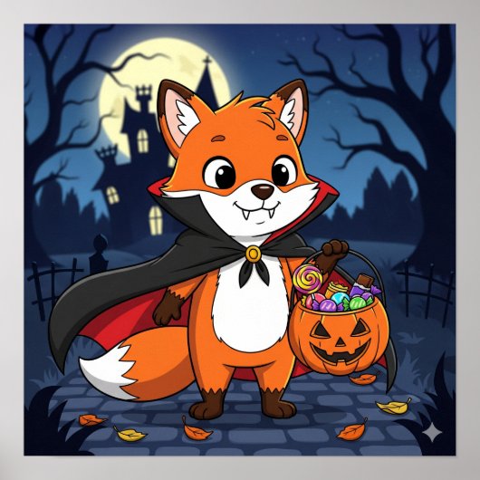 Flicker the Fox - Halloween Vampire Poster (Vorne)
