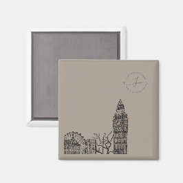 Flickermuse Floral Color Tone Sketch Magnet