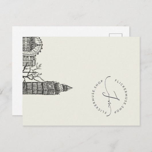 Flickermuse Mocha Mousse Tone Sketch Postkarte (Vorne/Hinten)