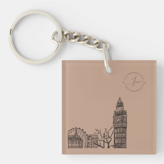 Flickermuse Mocha Mousse Tone Sketch Schlüsselanhänger (Vorderseite)