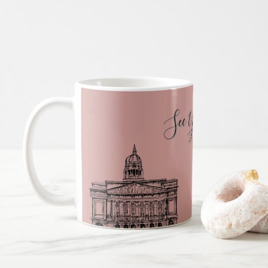 Flickermuse Nottingham Floral Tone Sketch Kaffeetasse (Mit Donut)