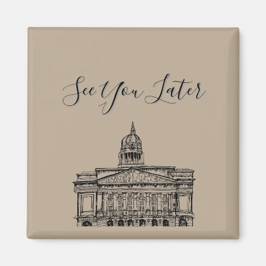 Flickermuse Nottingham Mocha Mousse Tone Sketch Magnet (Vorne)