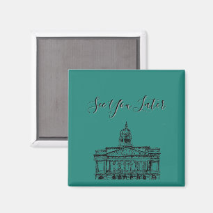 Flickermuse Nottingham Mocha Mousse Tone Sketch Magnet