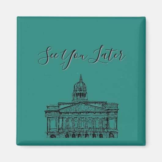 Flickermuse Nottingham Mocha Mousse Tone Sketch Magnet (Vorne)