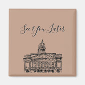 Flickermuse Nottingham Mocha Mousse Tone Sketch Magnet (Vorne)