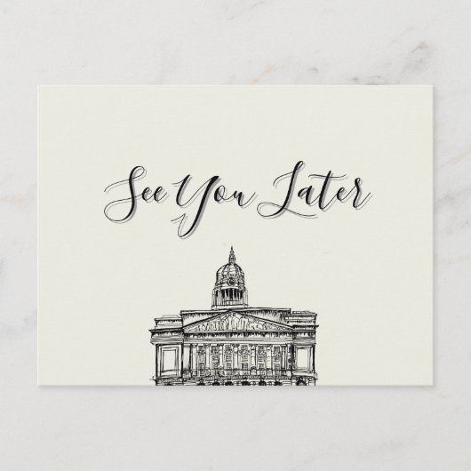 Flickermuse Nottingham Mocha Mousse Tone Sketch Postkarte (Vorderseite)