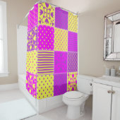Flickwerk-Hintergrund mit verschiedenen Mustern Ar Duschvorhang (Beispiel)