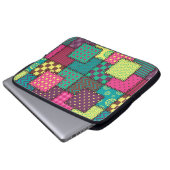 Flickwerk mit unterschiedlichen Mustern Laptopschutzhülle (Vorne Knopf)