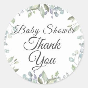 Flieder-Aquarell-Blumen-Baby-Shower-Dankeschön Runder Aufkleber