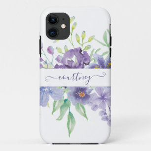 Flieder-Aquarell-Blumen personalisiert  Case-Mate iPhone Hülle