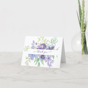 Flieder-Aquarell-Blumen personalisierte Danke-Kart Dankeskarte
