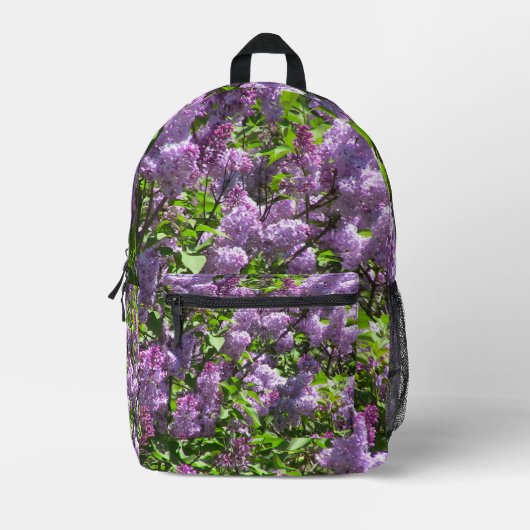 Flieder Bedruckter Rucksack (Vorderseite)