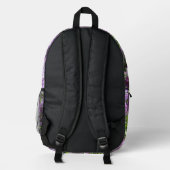 Flieder Bedruckter Rucksack (Rückseite)