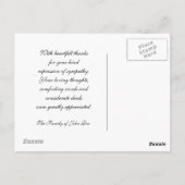 Flieder-Beileid oder Tod danken Ihnen Postkarte (Rückseite)