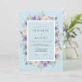 Flieder Blassrosa Staubige Blütenblatt Hochzeit Einladung (Stehend Vorderseite)