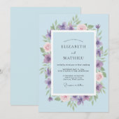 Flieder Blassrosa Staubige Blütenblatt Hochzeit Einladung (Vorne/Hinten)