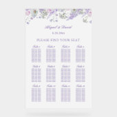 Flieder-Blumen-Hochzeit-Acrylsitzplan Acrylschild (Vorderseite)