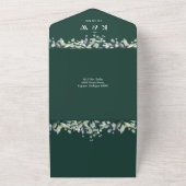Flieder Blumen Smaragdgrüner QR-Code Hochzeit All In One Einladung (Außenbereich)
