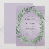 Flieder-Blumenkranz-Hochzeit Einladung (Vorne/Hinten)