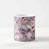 Flieder Blumenmuster Monogramm Kaffeetasse (Mittel)