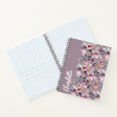 Flieder Blumenmuster Monogramm Notizblock (Innenseite)