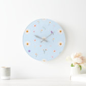 Flieder Blüten  Große Wanduhr (Zuhause)