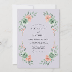 Flieder Botanische Boho-Hochzeit Einladung