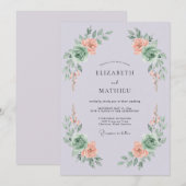 Flieder Botanische Boho-Hochzeit Einladung (Vorne/Hinten)