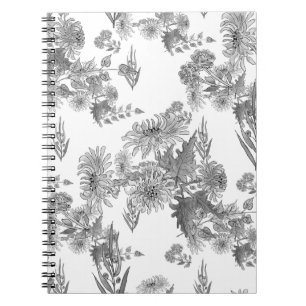 Flieder-Chrysanthemen, Aquarell-Notizbuch Notizblock