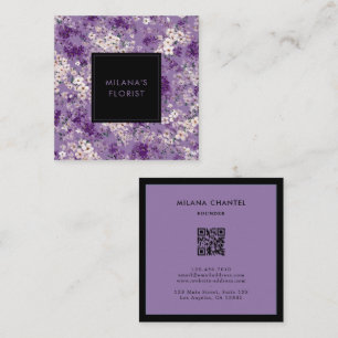 Flieder-Daisy-Moderne-Trend-Blume-Florist Quadratische Visitenkarte