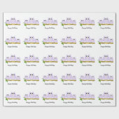 Flieder-Eulen-Design-Geburtstagsgeschenk Geschenkpapier (Flach)