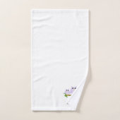 Flieder Eulen Design Monogramm Badhandtuch Set (Handtuch)