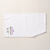 Flieder Eulen Design Monogramm Badhandtuch Set (Handtuch)
