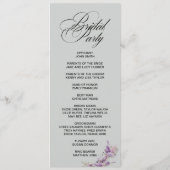 Flieder floral Elegante doppelseitige Programmkart Programm (Rückseite)