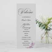 Flieder floral Elegante doppelseitige Programmkart Programm (Stehend Vorderseite)
