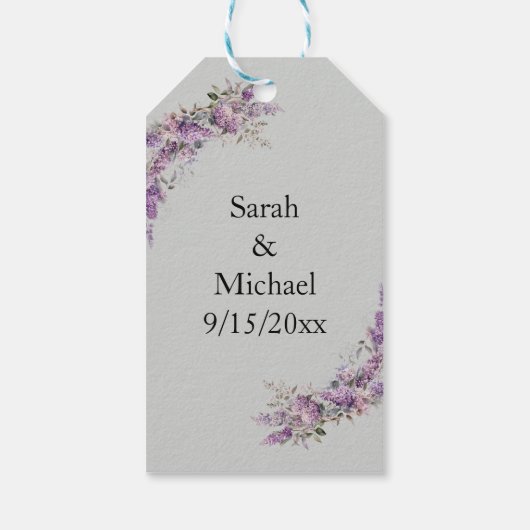 Flieder floral geschenkanhänger (Rückseite)