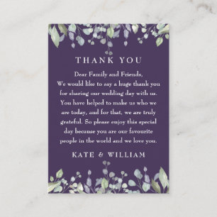 Flieder Floral Lila Hochzeit Danke Platzkarte