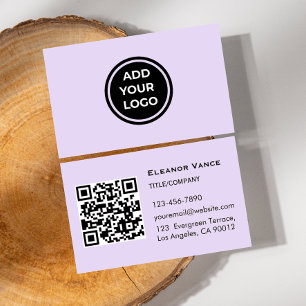 Flieder Fügen Sie Ihre Logo-Visitenkarte mit QR-Co Visitenkarte