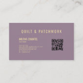 Flieder Gelbe Patchwork-Quilt-Handmade-Kleidung Visitenkarte (Rückseite)