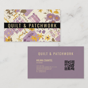 Flieder Gelbe Patchwork-Quilt-Handmade-Kleidung Visitenkarte