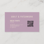 Flieder Gelbe Patchwork-Quilt-Handmade-Kleidung Visitenkarte (Rückseite)