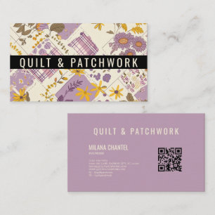 Flieder Gelbe Patchwork-Quilt-Handmade-Kleidung Visitenkarte